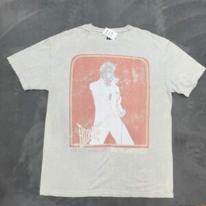 David Bowie Serious Moonlight Tour 83 Graphic T Shirt Light Gray Large Mens